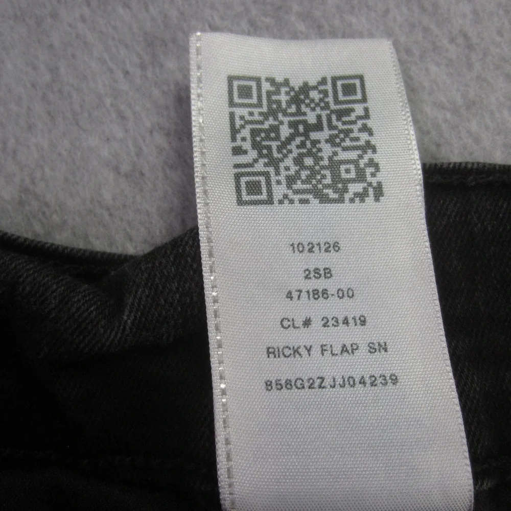 True Religion Ricky Relaxed Straight Shorts Mens 33 Black Denim Flap Pocket Cut‎
